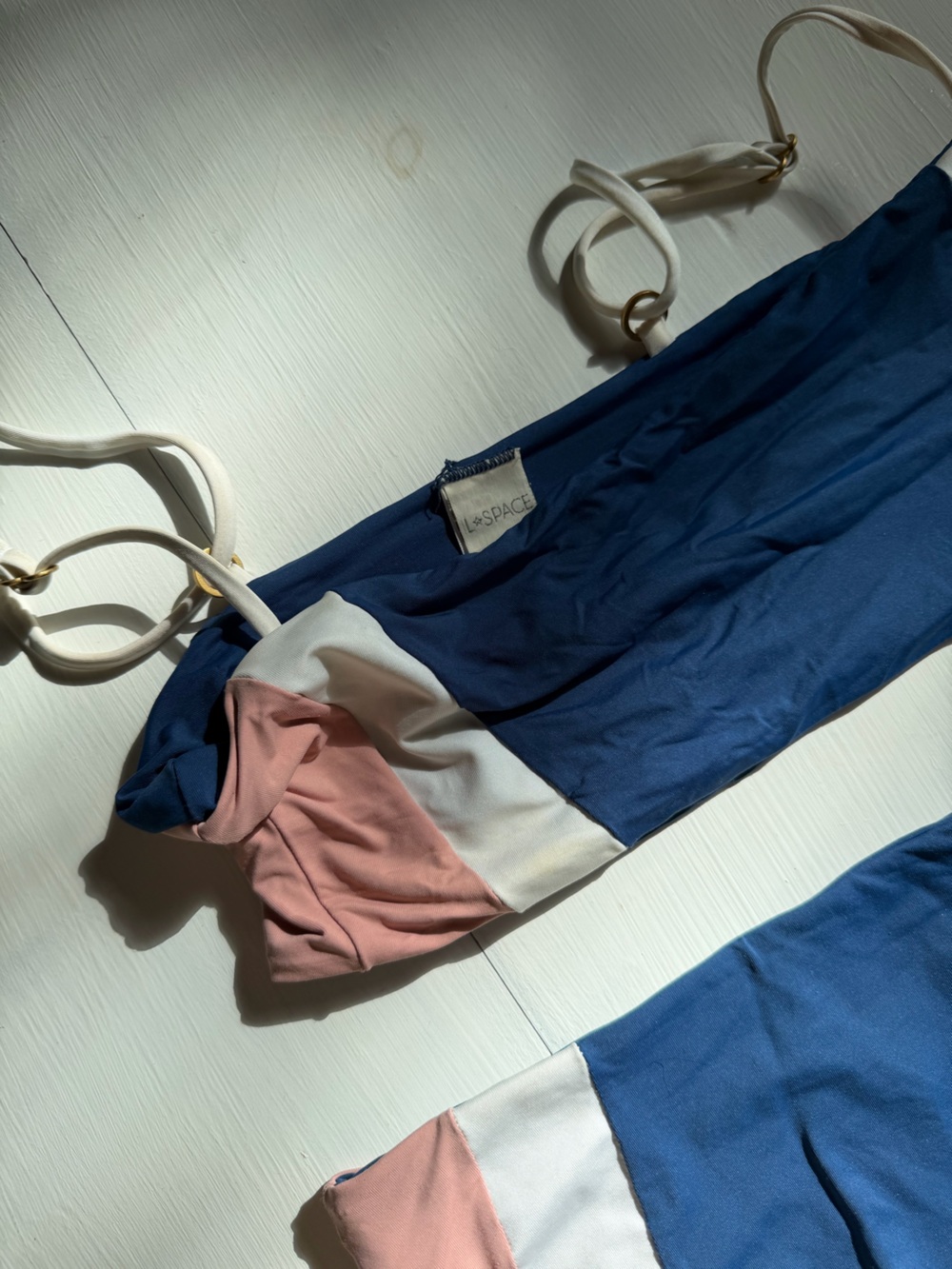 l*space Colorblock Bikini Set - Blue, Pink & White - Picture 5 of 6